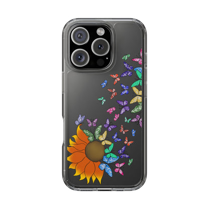 Coque - Sunflower and Rainbow Butterflies