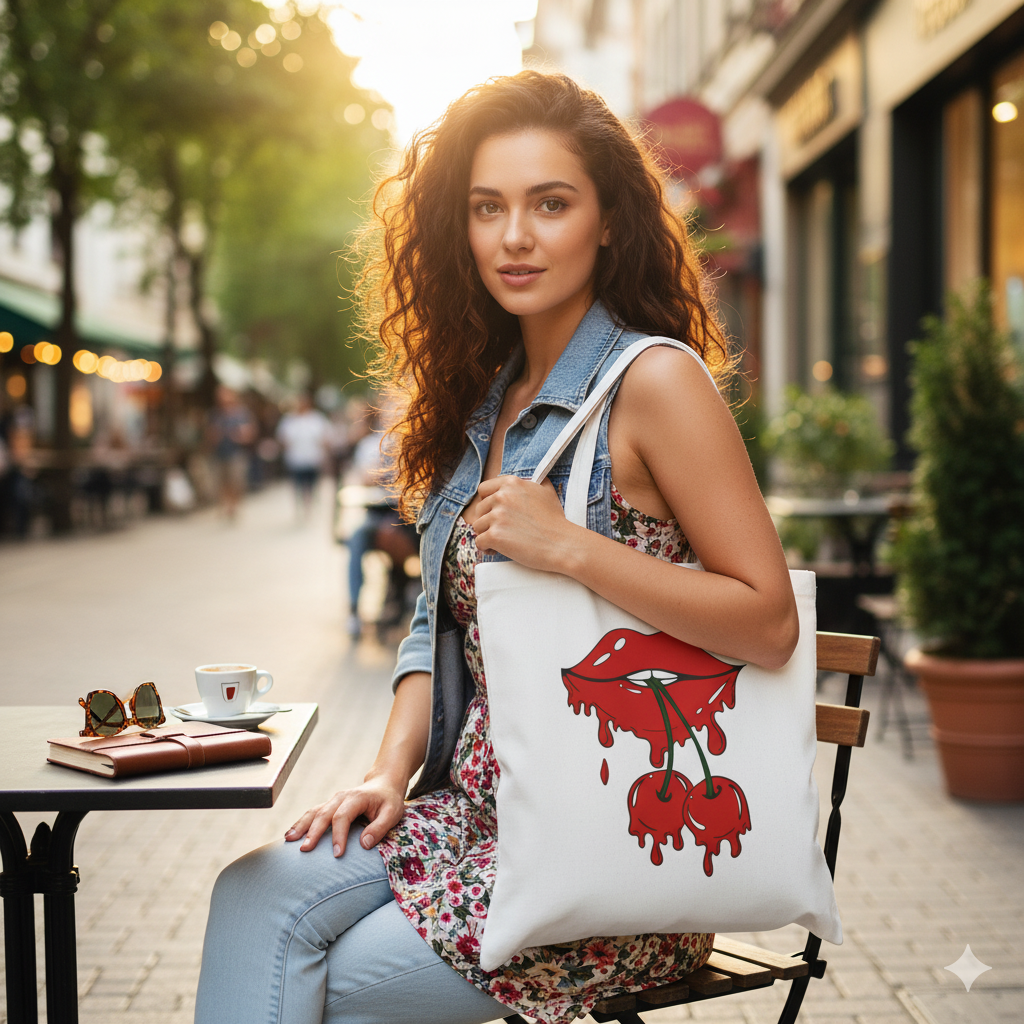 Lips cherry Tote bag