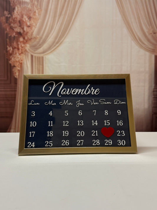 Cadre calendrier personnalisé - date